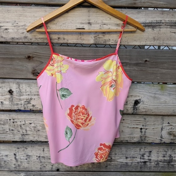 Victoria's Secret Tops - Victoria's Secret Pink Floral Camisole Top Size L